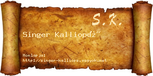 Singer Kalliopé névjegykártya